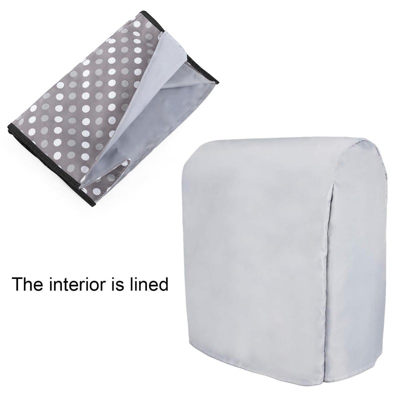 Luxja Dust Cover Compatible with 6-8 Quart Stand Mixer, Cloth Cover with Pockets for Stand Mixer and Extra Accessories, Gray Dots - Image 5